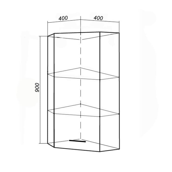 Шкаф угловой для ванной комнаты, 400×400×900 мм, цвет белый