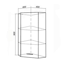 Шкаф угловой для ванной комнаты, 400×400×900 мм, цвет белый