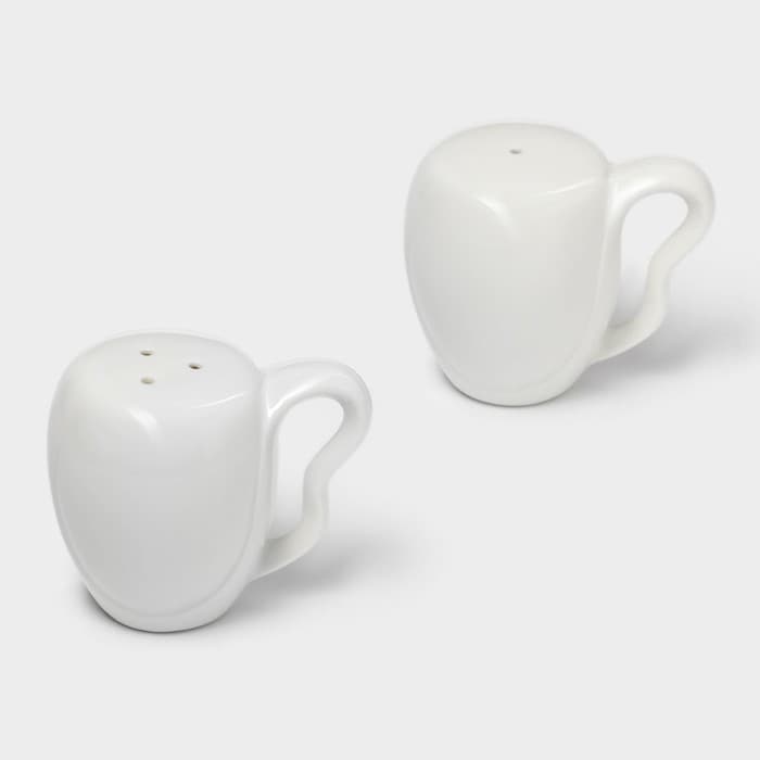 Набор для специй BellaTenero «Баночки», солонка 110 мл, перечница 110 мл, на бамбуковой подставке-держателе, фарфор, белый