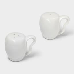 Набор для специй BellaTenero «Баночки», солонка 110 мл, перечница 110 мл, на бамбуковой подставке-держателе, фарфор, белый