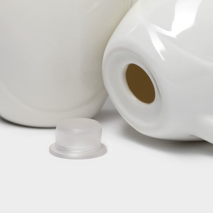 Набор для специй BellaTenero «Баночки», солонка 110 мл, перечница 110 мл, на бамбуковой подставке-держателе, фарфор, белый