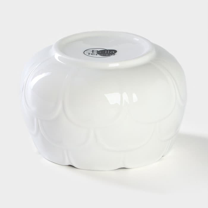 Сахарница с ложкой на бамбуковой подставке BellaTenero, 350 мл, фарфор, белая