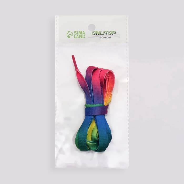 Шнурки для обуви, пара, плоские, 8 мм, 90 см, разноцветные