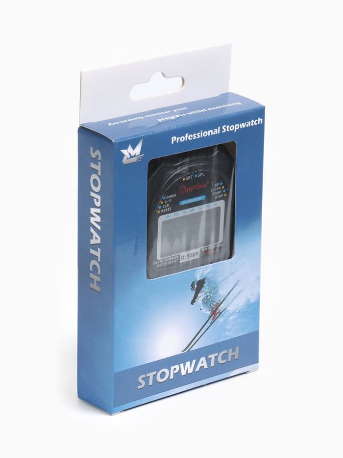 Секундомер, 8.2×6.5×2 см, 60 отсечек, обратный отсчёт, часы, календарь