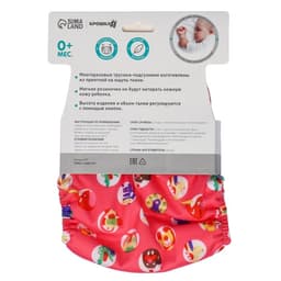 Многоразовый подгузник Крошка Я «Веселые зверята», 3-15 кг, красный