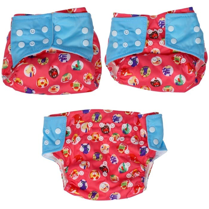Многоразовый подгузник Крошка Я «Веселые зверята», 3-15 кг, красный