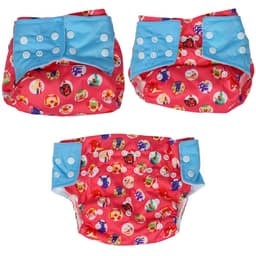 Многоразовый подгузник Крошка Я «Веселые зверята», 3-15 кг, красный