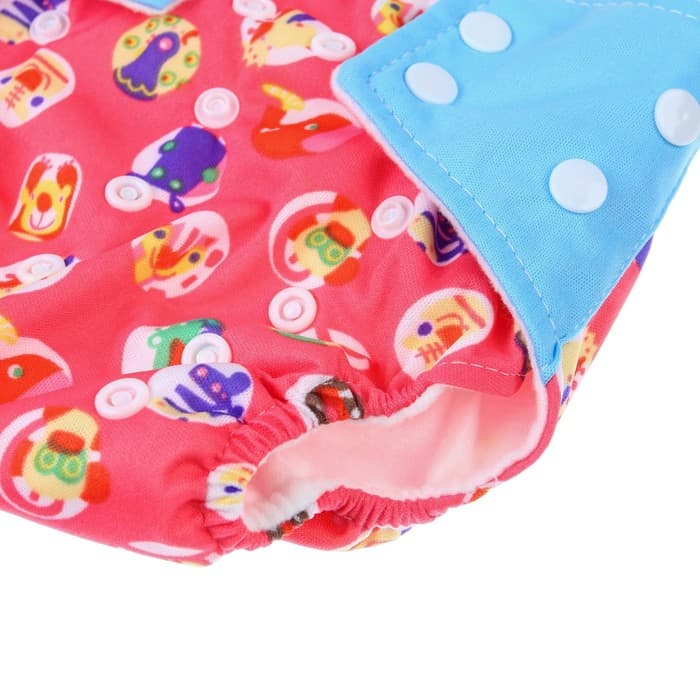Многоразовый подгузник Крошка Я «Веселые зверята», 3-15 кг, красный