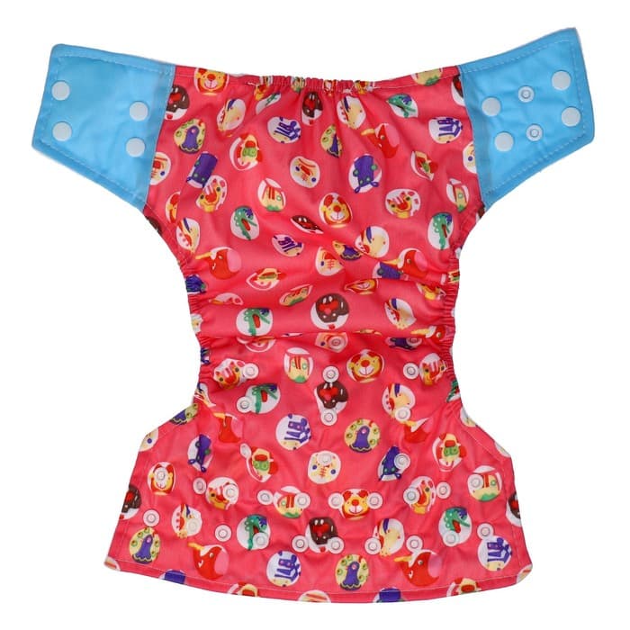 Многоразовый подгузник Крошка Я «Веселые зверята», 3-15 кг, красный