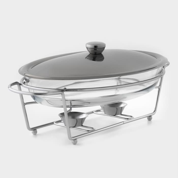 Мармит, 3 л, 44×25×17 см, с крышкой, на подставке, жаропрочное стекло