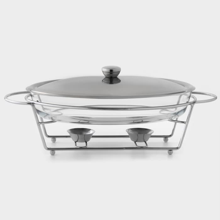 Мармит, 3 л, 44×25×17 см, с крышкой, на подставке, жаропрочное стекло