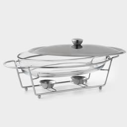 Мармит, 3 л, 44×25×17 см, с крышкой, на подставке, жаропрочное стекло