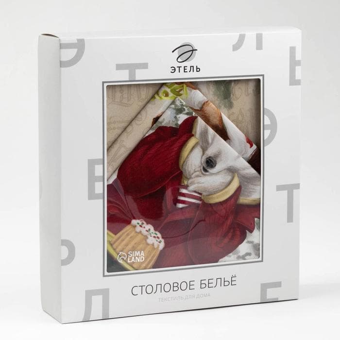 Кухонный набор новогодний «Этель» Winter holidays: скатерть 220×150 см ±3 см с ГМВО, салфетка 40×40 см-12 шт., 100% хлопок