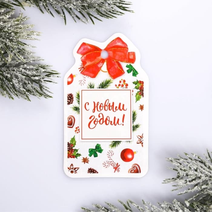 Шильдик на подарок Новый год «Новогоднее пожелание», 5×9.0 см