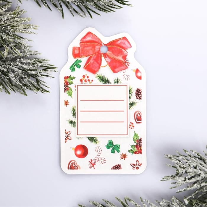 Шильдик на подарок Новый год «Новогоднее пожелание», 5×9.0 см