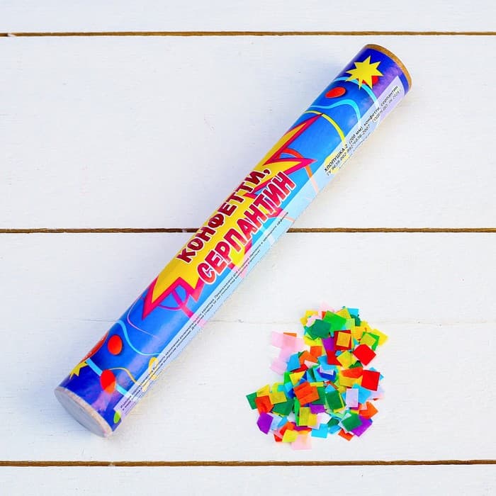 Хлопушка классическая с конфетти и серпантином, 20 см