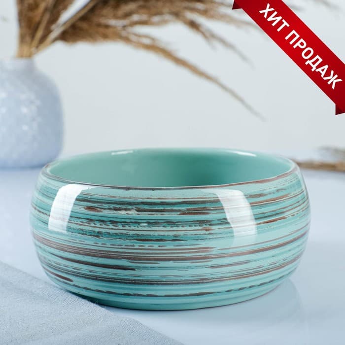 Судок для запекания Борисовская керамика «Скандинавия», 900 мл, 16.5×6.5 см, бирюзовый