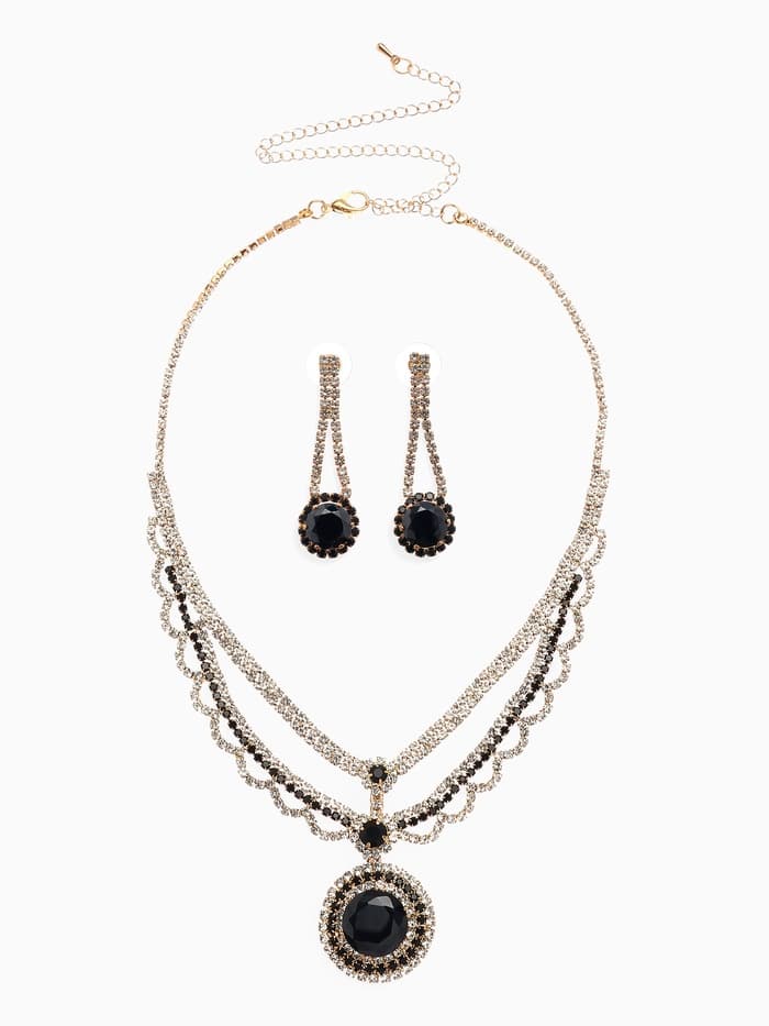 Набор 2 предмета: серьги, колье «Феникс» круг, цвет бело-чёрный в золоте, 35 см