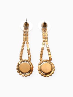 Набор 2 предмета: серьги, колье «Феникс» круг, цвет бело-чёрный в золоте, 35 см