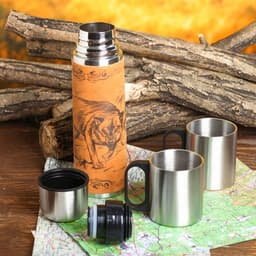 Подарочный набор «Волк»: термос 500 мл, кружка 2 шт. × 170 мл