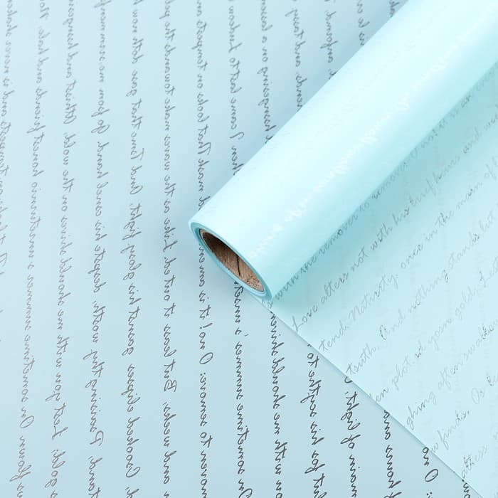 Пленка для цветов и букетов «Послание», небесный, 0.6×10 м
