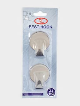 Крючки самоклеящиеся SAVANNA «Круг», 2 шт., металл, 3.7×3.5×1.5 см, хромированные