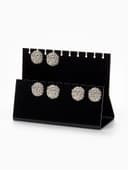 Подставка под серёжки на 10 пар, 2 ряда, 15.5×6.5×11 см, 5, 2 мм, чёрная