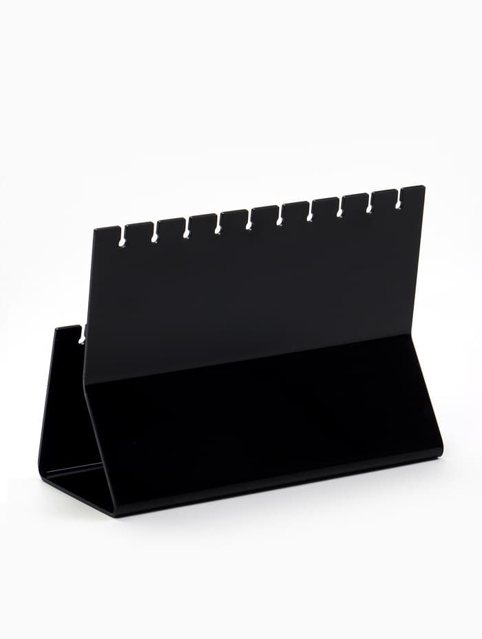 Подставка под серёжки на 10 пар, 2 ряда, 15.5×6.5×11 см, 5, 2 мм, чёрная