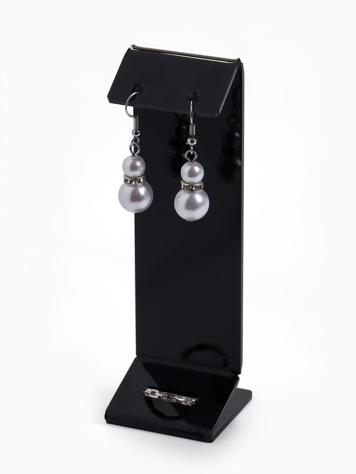 Подставка под серьги, кольцо, 4×4×13 см, 2 мм, чёрная