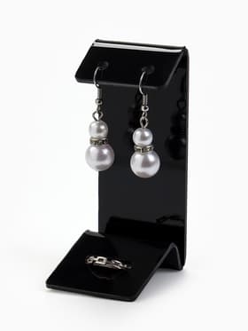 Подставка под серьги, кольцо, 4×4.5×9.5 см, толщина 2 мм, чёрная