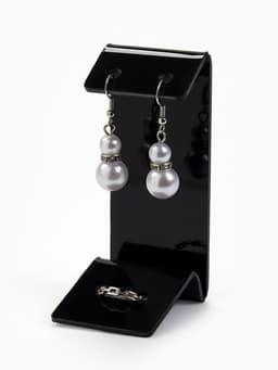 Подставка под серьги, кольцо, 4×4.5×9.5 см, толщина 2 мм, чёрная