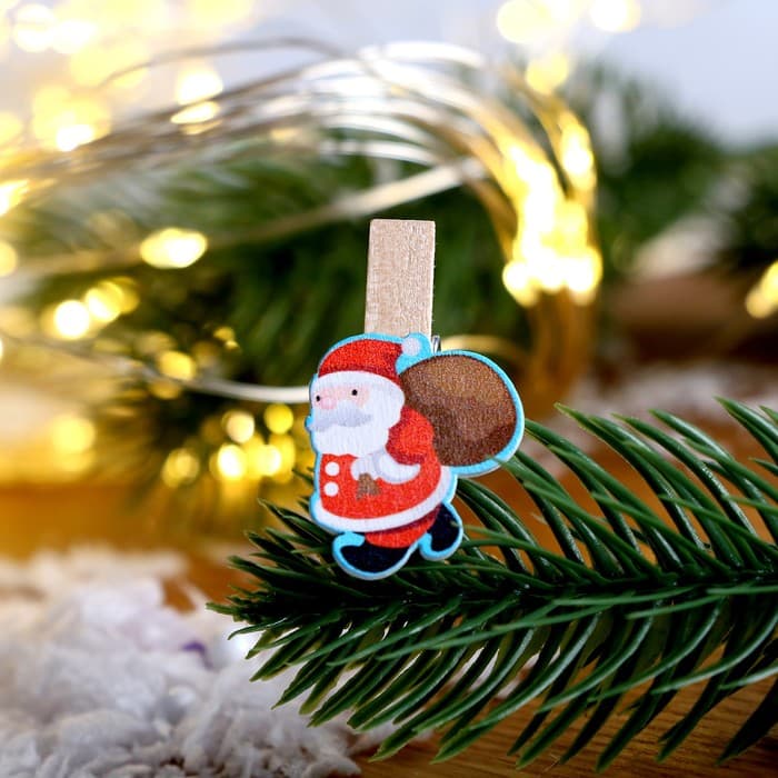 Прищепки декоративные новогодние «Дед Мороз», набор 10 шт.