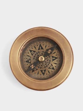 Компас «Компас и лупа», 7×7×2.5 см, латунь