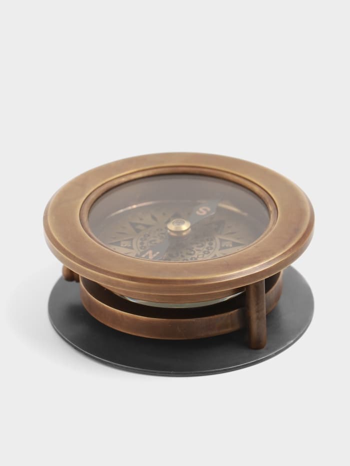 Компас «Компас и лупа», 7×7×2.5 см, латунь