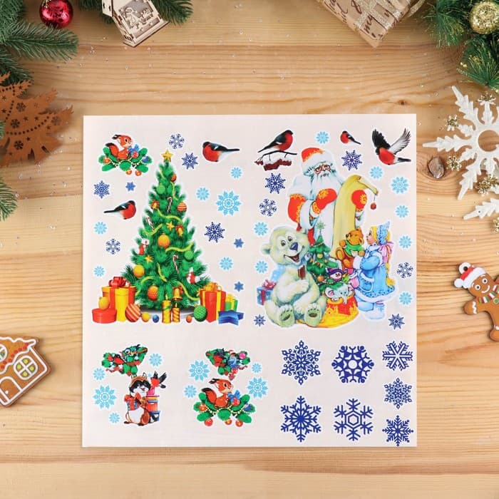 Наклейки на окна «Новогодние», 36×36 см