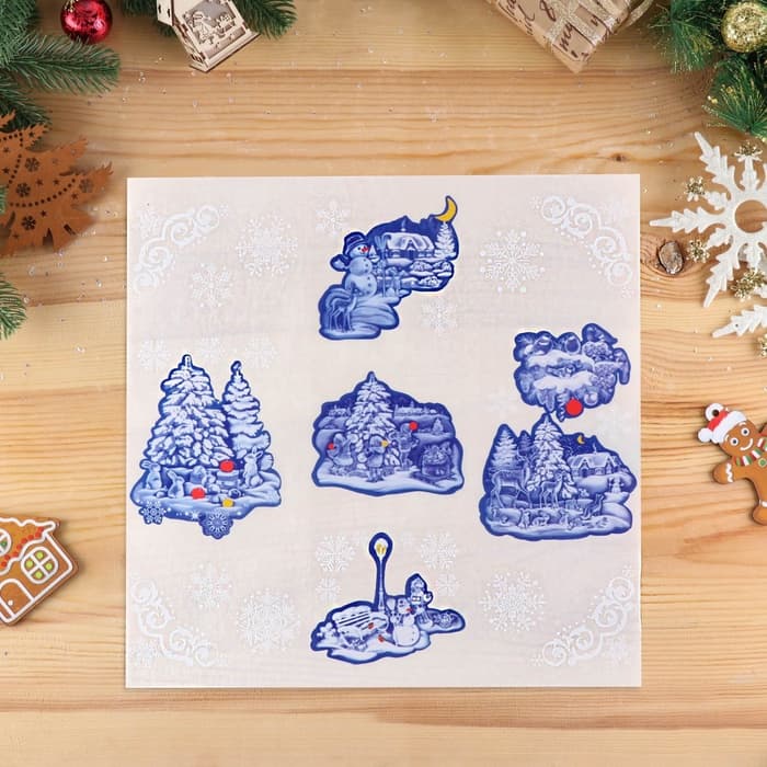 Наклейки на окна «Новогодние», 24×37 см