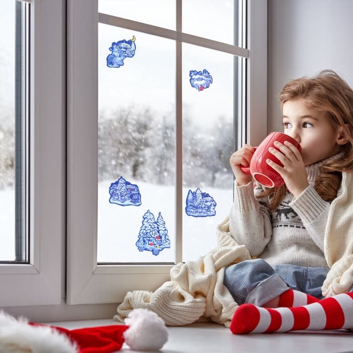 Наклейки на окна «Новогодние», 24×37 см