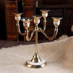 Подсвечник «Джираль», на 5 свечей, 20×20×20 ± 1 см, латунь, перламутр