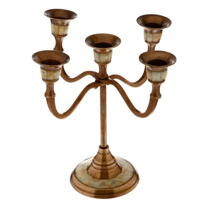 Подсвечник «Джираль», на 5 свечей, 20×20×20 ± 1 см, латунь, перламутр