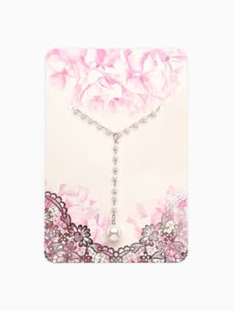 Колье с жемчугом «Олимпия», белое в серебре, 32 см