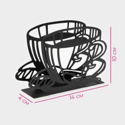 Салфетница Доляна «Кофе», 14×4×10 см, чёрная
