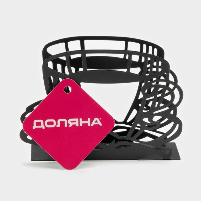 Салфетница Доляна «Кофе», 14×4×10 см, чёрная