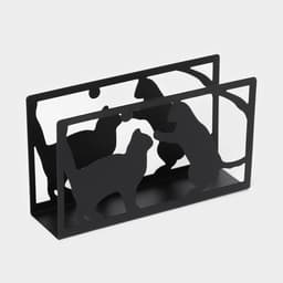 Салфетница Доляна «Кошки», 14×4×8 см, чёрная