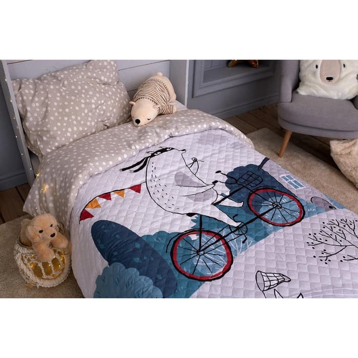 Покрывало 1.5-спальное «Этель» Brave bear, 145×210 см, микрофибра