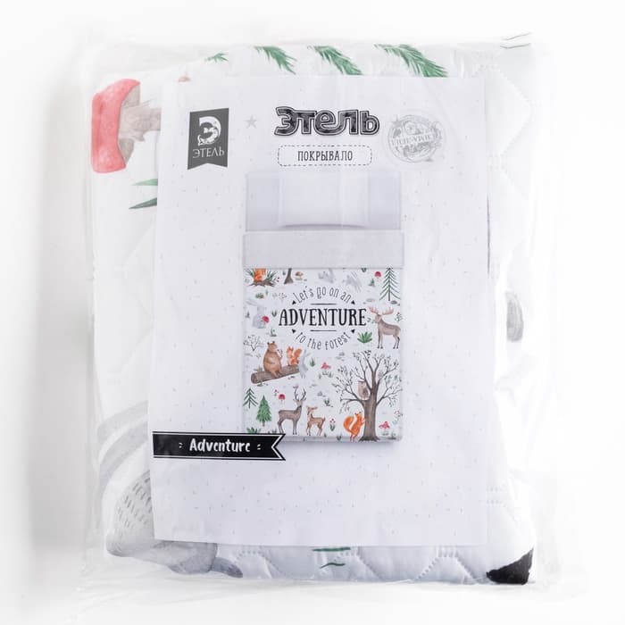 Покрывало 1.5-спальное «Этель» Adventure, 145×210 см, микрофибра