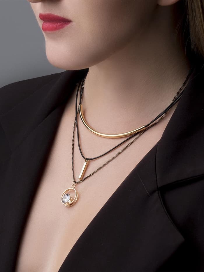 Кулон «Эксклюзив», кольцо, белый в золоте, 42 см