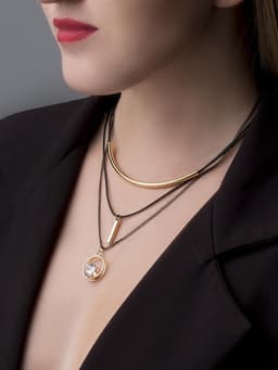 Кулон «Эксклюзив», кольцо, белый в золоте, 42 см