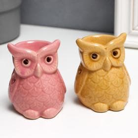 Аромалампа для эфирных масел «Растерянный совёнок», керамика, 8×6.5×5.5 см, МИКС