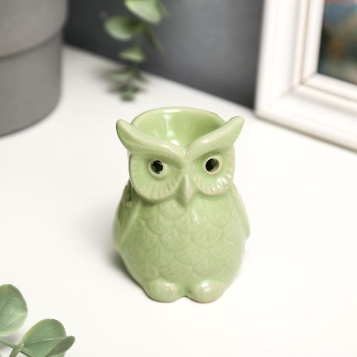Аромалампа для эфирных масел «Растерянный совёнок», керамика, 8×6.5×5.5 см, МИКС