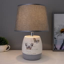 Лампа настольная «Бабочки» 1xE14 40 вт белый-серый 22.5×22.5×33 см RISALUX